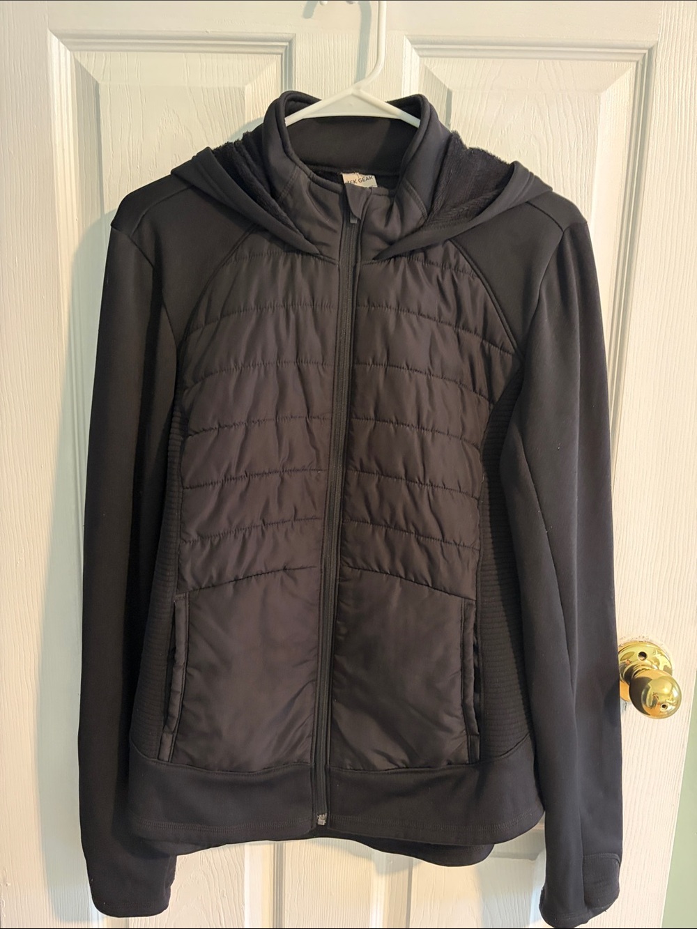 Women’s Black Quilted Hooded Jacket